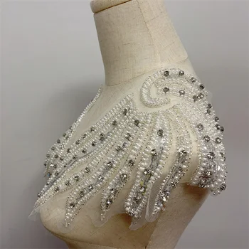 1 пар кружевных нашивок од рхинестонес, апликације, кристала, нашивок за шивење прибор за свадбени хаљине своје руке