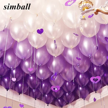 10 ком./партија, 10-инчни светло-љубичасте латекс балони, свадбене декорације, балони, на надувавање беби опрема за забаву у част дана рођења
