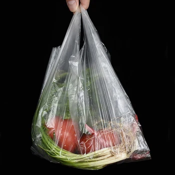 100шт Нова пластична економских торба Корисне јасан економски торба Пластичне кесе за супермаркета Са ручком за Паковање прехрамбених производа