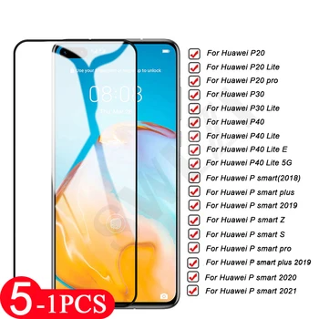 5/3/1 ком. каљеног стакла за Huawei P40 лите Е P30 P20 про P смарт Z S 2021 2020 плус 2019 2018 заштитни филм на екрану
