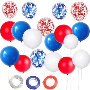 70 ком. црвене, беле и плаве латекс балона, свечане декорације на Дан независности 4. јула