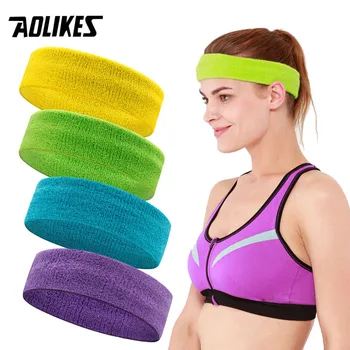 AOLIKES 1 ком. памук спортска завој на глави, еластичне спортске завоје за жене и мушкарце, терен за кошарку завој за вежбање у теретани, Одбојка, Тенис