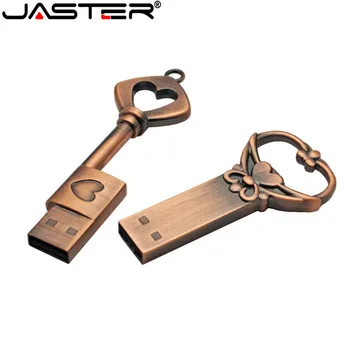 JASTER метал геар срце кључ фласхцард 4 ГБ или 16 МБ 32 ГБ 64 ГБ бакра кључ усб 2.0 усб флеш диск пен дриве мемори стицк поклон достава је бесплатна