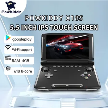 POWKIDDY X18S 5,5-инчни ИПС Екран Црна Верзија Андроид 11 Функција L3 + Р3 Ретро Игре Портабл Играчка Конзола