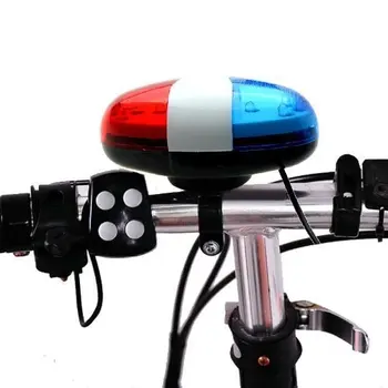 Бицикл Лед Светло 6 4 Звука Труба Е-Сирена Звоно Светло Цев МТБ Супер Гласна Сирена Полицајац Звук Стил Бициклистичке Делови