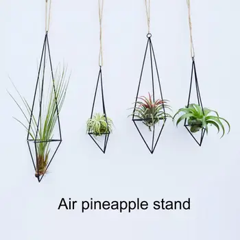 Геометријски ваздушни држач за биљке, 3Д визуелни ефекат, Модеран контејнер за тилландсии, Висеће саксије, Металне полице за ваздушне биљака