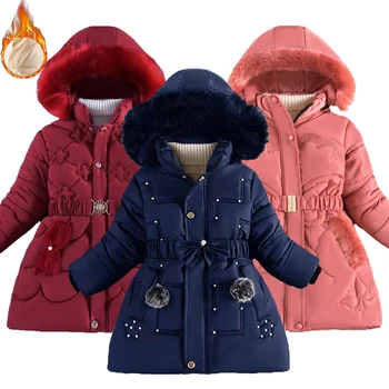 Дебела топла зимска јакна за девојчице, скида капа, тедди оковратник, капут са капуљачом и меком поставом за децу, рођендански поклон за децу