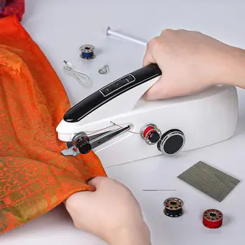 Електрични ручни машина за шивење са триммером за нит, 2 брзине линије једну нит, мини Преносни шивење мали гаџет