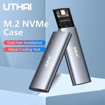 Кутија за хард диск UTHAI М. 6 3.1 Са дуплим протоколу NVME/NGFF САТА ССД Type-Ц 3.1 Без диск Кућиште алата М. 2 ССД Уграђени Метални Радијатор