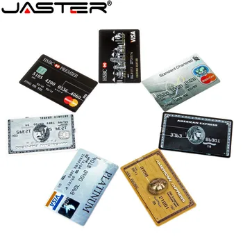 Лого клијента JASTER водоотпоран Супертонкая Кредитна картица УСБ 2,0 Флеш диск 32 ГБ флеш диск 4Г 8Г 64Г модел банкарске картице Мемори Стицк