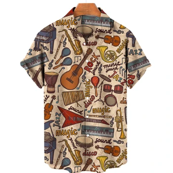 Мушка кошуља са 3Д штампом на налог, модеран мајице са музичком обрасцу, летње кошуље оверсайз, мајица са гитарным алат, мушка одећа Camisetas