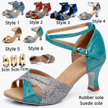 Нове ципеле за латино плесовима у различитим стиловима За жене и девојчице, ципеле за баллроом данцинг, танго, салса, данце ципеле за даме, вечерње сандале на високим потпетицама