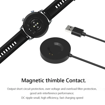 Нове црне паметни сат, кабл за пуњење спортских сати ZTE Watch GT EC24C, магнетно пуњач, кабл за напајање, прибор за базне станице