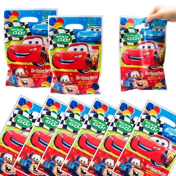 Пластична торба за производњу слаткиша Диснеи Царс, поклон торба са ручком за децу, поклон за рођендан у стилу Lightning McQueen