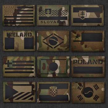 Светоотражающий ИР-тканине застава, икона војног навијача, САД, Јапан, Грчка, Бразил, завоје, Ноћни Светоотражающий лого, нашивка на јакну Morale, кука и петља