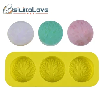 Силиконски калупи за сапуна округлог облика SILIKOLOVE са 3 рупе, кухињски алати 