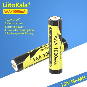 1-40 ком LiitoKala Ни-10/ААА 1,2 1000 мах Нимх ААА пуњива батерија је Савршен за играчке, мишеви, електронске ваге, миш, итд
