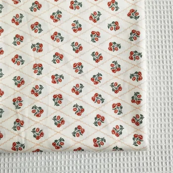 235x50 цм, диагональное постељина у кавез са ружама, саржевая тканина од чистог памука, за производњу дечје постељине