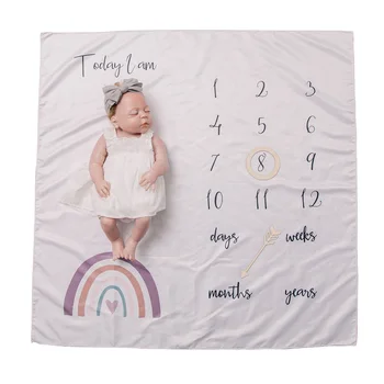 4 ком./компл. фланелевое ћебе за новорођенчад, месечни рекорд раст детета, реквизити за фотографисање, креативни позадина, тканина