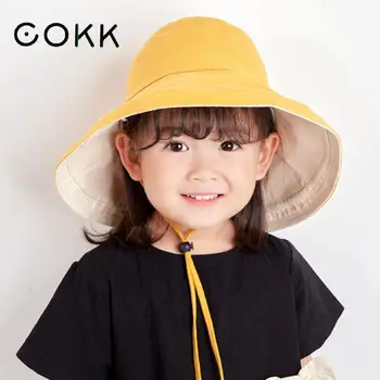 COKK Дечја панама За Одрасле, корејски годишња Складној двосмеран плажу шешир са Широким Ободом, Крема за сунчање за Риболовце, женске капе За Девојчице