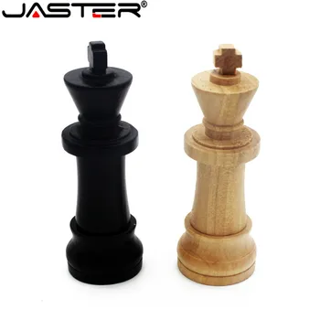 JASTER Нови дрвени међународни шаховски УСБ флеш диск креативни поклон u диск игра шах фласхцард 4 ГБ или 16 МБ 32 ГБ 64 ГБ вруће велепродаја