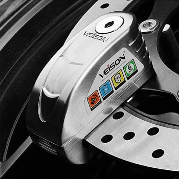 VEISON Ватерпрооф Дворац Аларм мотоцикла, упозорење о блокирању диска бицикл, 130 DB, заштита од крађе, зидни дворац Кочнице ротора, Браве диск кочнице