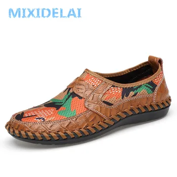 Бренд MIXIDELAI, мушке ципеле 2023, годишња дише месхворк ципеле, мушке повремене ципеле, кожа модне летње ципеле, мушке мека лако