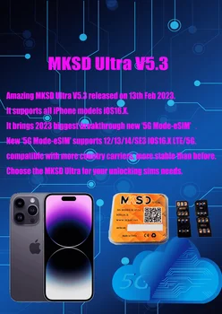 Верзија 5.3 MKSD УЛТРА ЗА све оператере 5Г-esim РЕЖИМ ESIM 15.КС-16 IOS16.X-13.X IP14 13 13mini 12/11/8/7/6/ПЛУС/X/КСС/MAX/КСР/