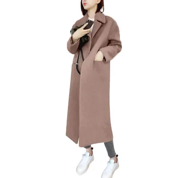Дуго униформу вуне оковратник, плус Сизе 3XL, Слободан свакодневни Акција 2021, Нове модне женске зимске корејски вуна мешавина, зимски топли капут