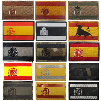 Застава Шпаније Везени Пруге Тактичка Војна Нашивка Лобања Грб Апликације Рефлектујуће Шпанске Заставе Гумене Иконе Са Везом