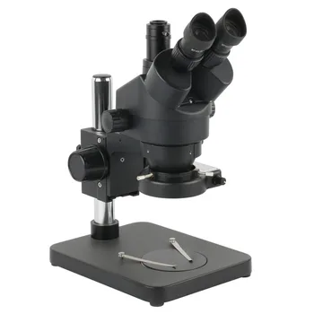 Индустријски Тринокулярный стереомикроскоп са истовременим повећањем жижне, Континуирано зум 7К - 45X За поправку штампаних плоча ЛАБОРАТОРИЈСКИХ телефона, лемљење