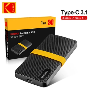 КОДАК X200 Спољни ССД хард диск ХД Externo 1 ТБ УСБ 3.1 Мини преносни ССД 256B 512 МБ за лаптоп смарт телефона