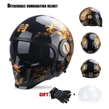 (Поклони) Прибор за мотоцикле Мотоциклетный шлем Самураја комбиновани шлем са пуним лицем, МОТО преносиви АБС-пластика високе дефиниције