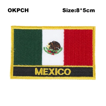 Пруге са везом заставом Мексика, наклеиваемые гвожђе, наклеиваемые тестера, наклеиваемые налепницама значке, за шивење одеће у кући и башти