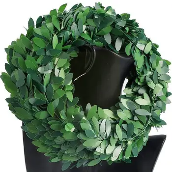 Свила гирлянда дужине 7,5 м, зелен Лист, гвожђе жица, вештачка цвет лоза од ратана за украшавање свадбене возила, Венац од цвећа B7Y7